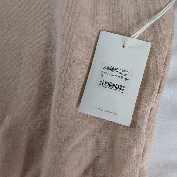 MOTHER The Boost Crop Salmon Beige Sweatshirt NEW - Picture 6 of 8